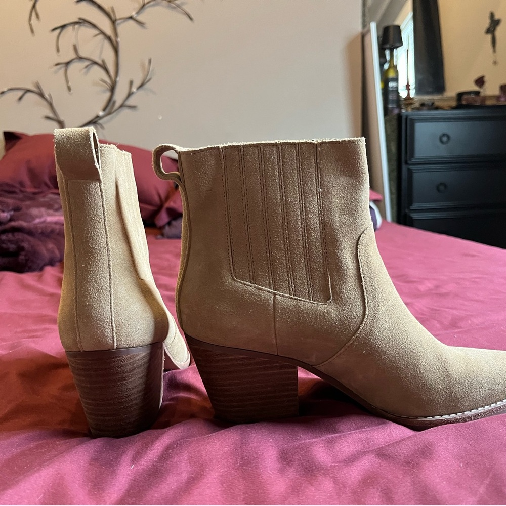 J. Crew Tan Suede Chelsea Ankle Boots